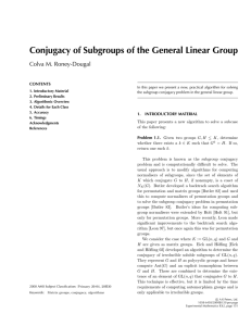 Conjugacy of Subgroups of the General Linear Group Colva M. Roney-Dougal CONTENTS