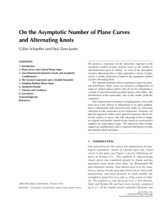 On the Asymptotic Number of Plane Curves and Alternating Knots CONTENTS