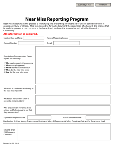 Near Miss Reporting Program