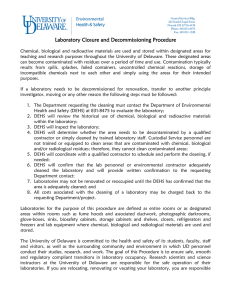 Laboratory Closure and Decommissioning Procedure