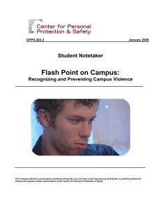 Flash Point on Campus:  Student Notetaker Recognizing and Preventing Campus Violence