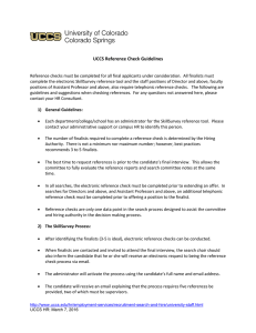UCCS Reference Check Guidelines
