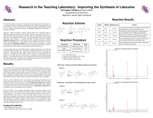 Research in the Teaching Laboratory:  Improving the Synthesis of... Abstract: Christopher Taliaferro &amp; Arlen Jeffery Department of Chemistry
