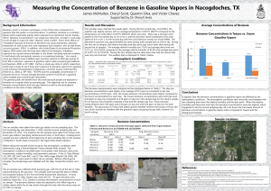 Measuring the Concentration of Benzene in Gasoline Vapors in Nacogdoches,... James McMullen, Cheryl Scott, Quentin Silva, and Victor Chavez