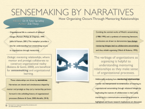 SENSEMAKING BY NARRATIVES How Organizing Occurs Through Mentoring Relationships