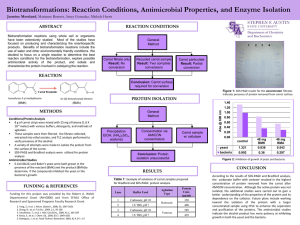 Biotransformations: Reaction Conditions, Properties, and Enzyme Isolation Antimicrobial Jasmine Moreland