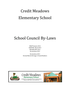 Credit Meadows Elementary School  School Council By-Laws