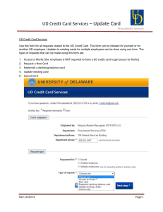   – Update Card  UD Credit Card Services     
