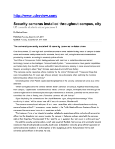 Security cameras installed throughout campus, city UD consults students about placement