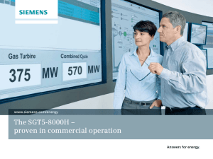 The SGT5-8000H – proven in commercial operation Answers for energy. www.siemens.com/energy