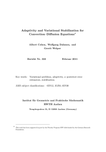 Adaptivity and Variational Stabilization for Convection–Diffusion Equations∗