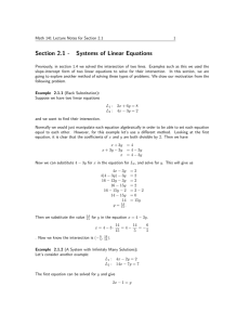 Section 2.1 - Systems of Linear Equations