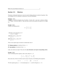 Section 2.4 - Matrices