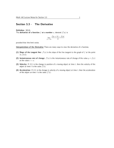 Section 3.3 - The Derivative