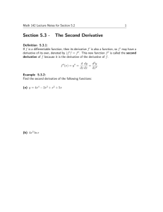 Section 5.3 - The Second Derivative