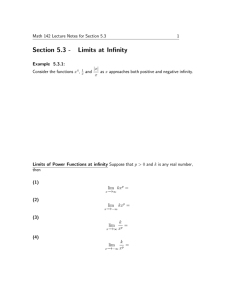 Section 5.3 - Limits at Infinity