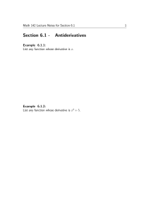 Section 6.1 - Antiderivatives