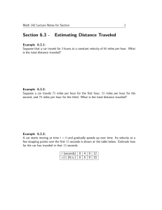 Section 6.3 - Estimating Distance Traveled