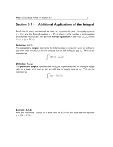 Section 6.7 - Additional Applications of the Integral