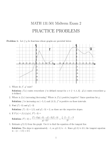 PRACTICE PROBLEMS MATH 131:501 Midterm Exam 2 g f