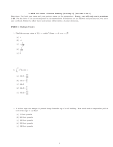 MATH 152 Exam 1 Review Activity (Activity 5) (Sections 6.4-8.1)