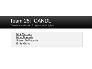 Team 25:  CANDL  Create a network of dependable lights Nick Mazurek