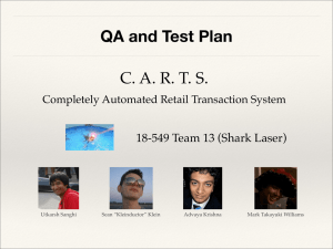 QA and Test Plan C. A. R. T. S.