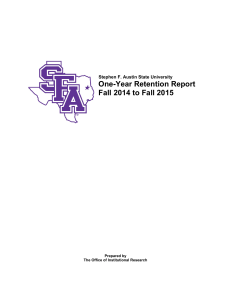 One-Year Retention Report Fall 2014 to Fall 2015