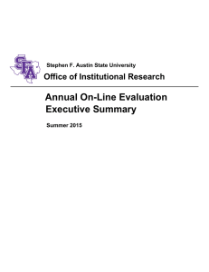 Annual On-Line Evaluation Executive Summary Office of Institutional Research