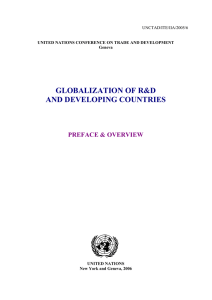 GLOBALIZATION OF R&amp;D AND DEVELOPING COUNTRIES PREFACE &amp; OVERVIEW