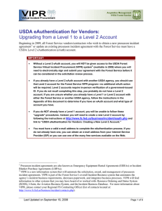 USDA eAuthentication for Vendors:
