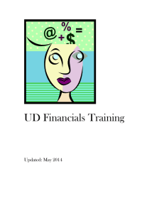 UD Financials Training  Updated: May 2014