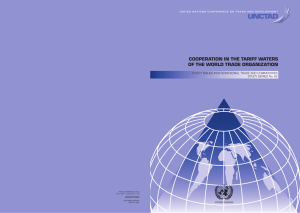 COOPERATION IN THE TARIFF WATERS OF THE WORLD TRADE ORGANIZATION