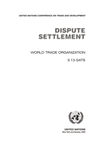 WORLD TRADE ORGANIZATION 3.13 GATS