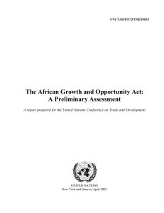 The African Growth and Opportunity Act: A Preliminary Assessment
