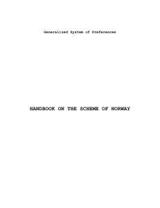 HANDBOOK ON THE SCHEME OF NORWAY Generalized System of Preferences