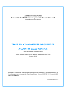 TRADE POLICY AND GENDER INEQUALITIES: A COUNTRY-BASED ANALYSIS  ADDRESSING INEQUALITIES