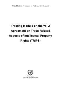 Training Module on the WTO Agreement on Trade-Related Aspects of Intellectual Property