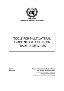TOOLS FOR MULTILATERAL TRADE NEGOTIATIONS ON TRADE IN SERVICES