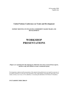 WORKSHOP PRESENTATIONS  United Nations Conference on Trade and Development