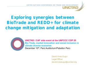 Exploring synergies between BioTrade and REDD+ for climate change mitigation and adaptation