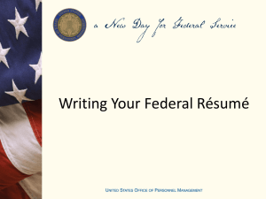 Writing Your Federal Résumé