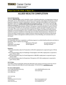 What Can I Do With A Major In…  ALLIED HEALTH COMPLETION