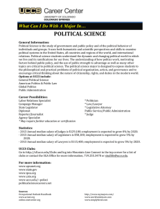 What Can I Do With A Major In…  POLITICAL SCIENCE General Information: