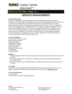 What Can I Do With A Major In…  SERVICE MANAGEMENT