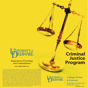 Criminal Justice Program Department of Sociology