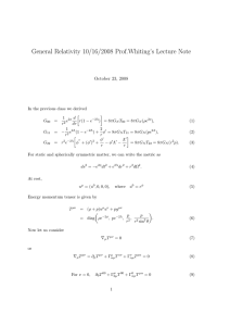 General Relativity 10/16/2008 Prof.Whiting’s Lecture Note October 23, 2008