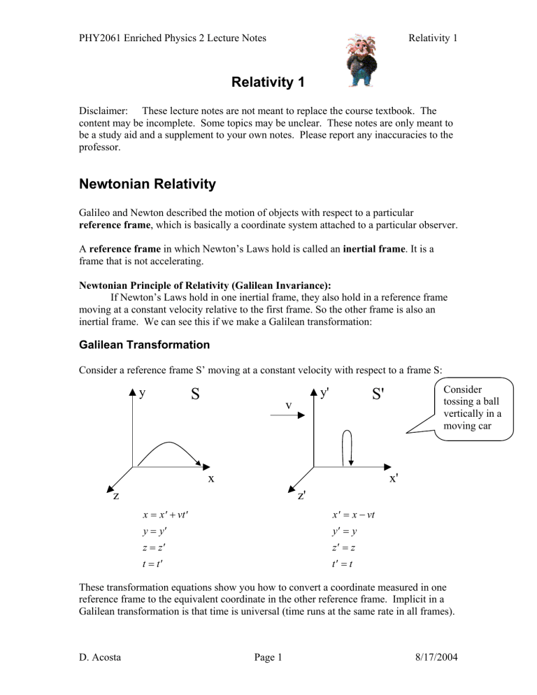 homework 1 vectors and relativity answer key