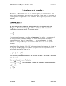 Inductance and Inductors