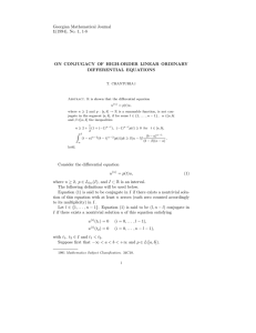 Georgian Mathematical Journal 1(1994), No. 1, 1-8 DIFFERENTIAL EQUATIONS